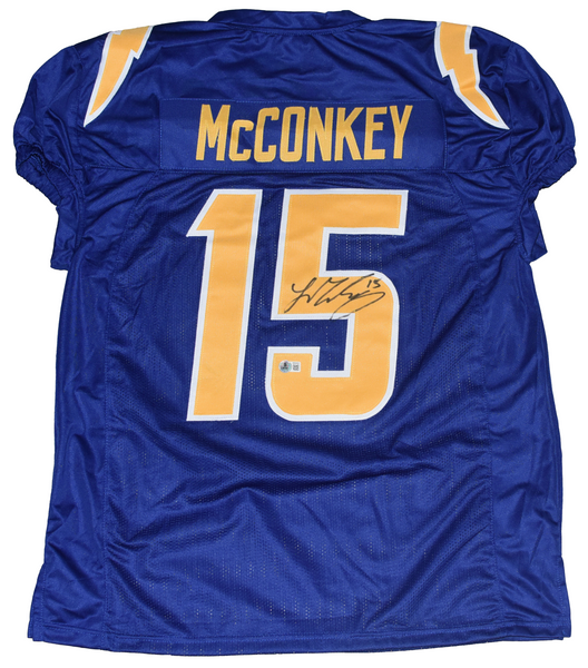 LADD McCONKEY SIGNED LOS ANGELES CHARGERS #15 ROYAL BLUE JERSEY BECKETT