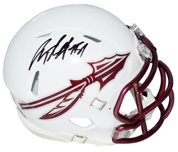 ANQUAN BOLDIN SIGNED FLORIDA STATE SEMINOLES WHITE SPEED MINI HELMET BECKETT
