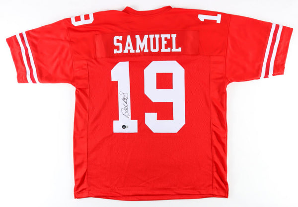 DEEBO SAMUEL SIGNED AUTOGRAPHED SAN FRANCISCO 49ERS #19 RED JERSEY BECKETT