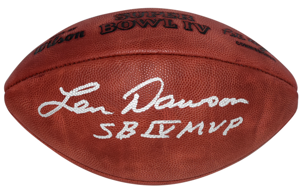 LEN DAWSON SIGNED KANSAS CITY CHIEFS SUPER BOWL IV WILSON FOOTBALL W/ SB IV MVP