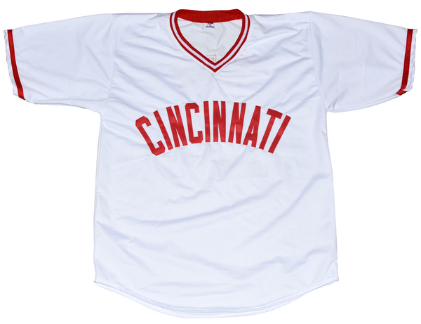 TONY PEREZ SIGNED AUTOGRAPHED CINCINNATI REDS #24 WHITE JERSEY W/ HOF 2000