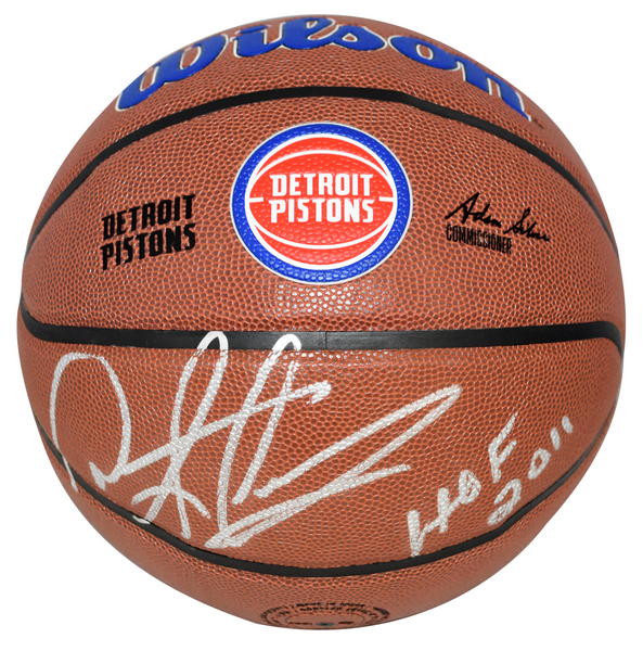 DENNIS RODMAN AUTOGRAPHED DETROIT PISTONS WILSON NBA BASKETBALL W/ HOF 2011