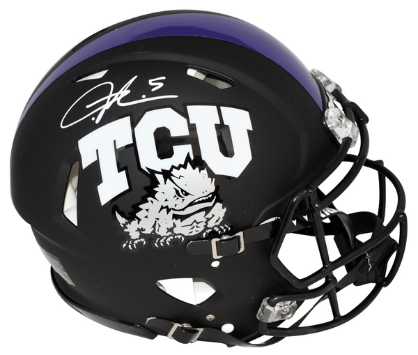 LADAINIAN TOMLINSON SIGNED TCU HORNED FROGS BLACK AUTHENTIC SPEED HELMET BECKETT