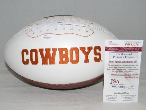 THURMAN THOMAS AUTOGRAPHED SIGNED OKLAHOMA STATE COWBOYS WHITE LOGO FOOTBALL JSA