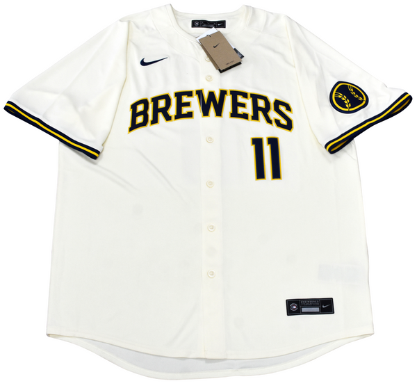 JACKSON CHOURIO SIGNED MILWAUKEE BREWERS #11 NIKE LIMITED JERSEY MLB AUTH