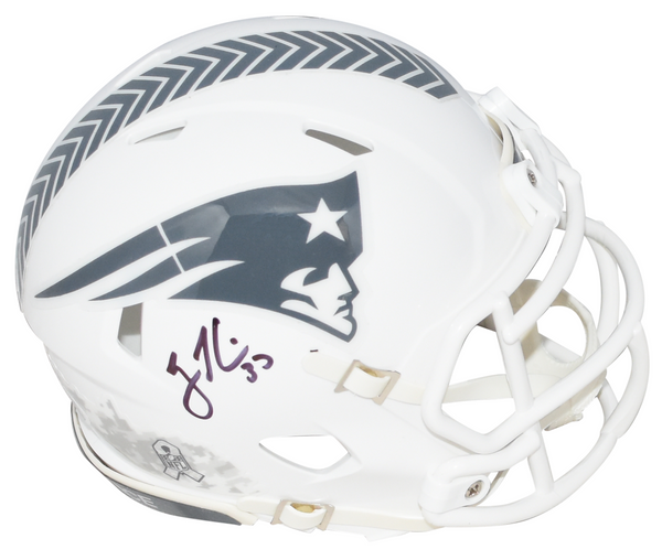 RODNEY HARRISON SIGNED NEW ENGLAND PATRIOTS SALUTE TO SERVICE MINI HELMET BAS