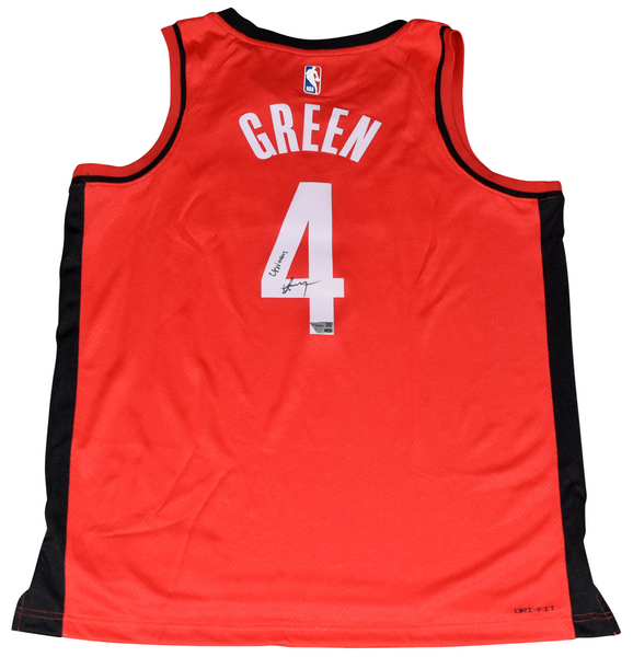 JALEN GREEN SIGNED HOUSTON ROCKETS #4 NIKE SWINGMAN JERSEY FANATICS W/ UNICORN