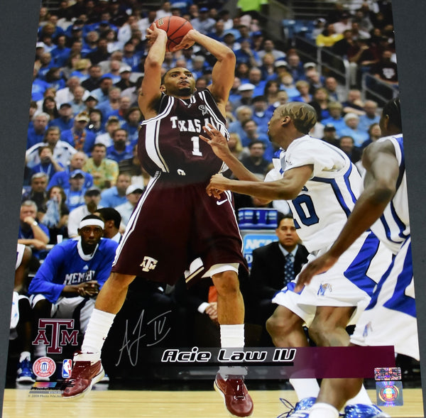 ACIE LAW IV AUTOGRAPHED TEXAS A&M AGGIES 16x20 PHOTO COA