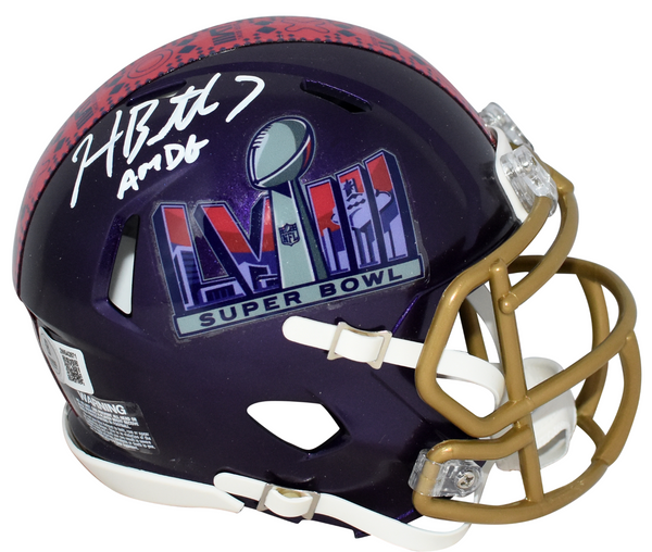 HARRISON BUTKER SIGNED KANSAS CITY CHIEFS SUPER BOWL 58 LVIII MINI HELMET BAS