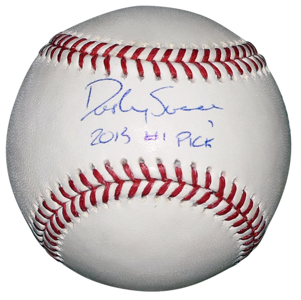 DANSBY SWANSON SIGNED BRAVES CUBS OFFICIAL RAWLINGS MLB BASEBALL W/ #1 PICK