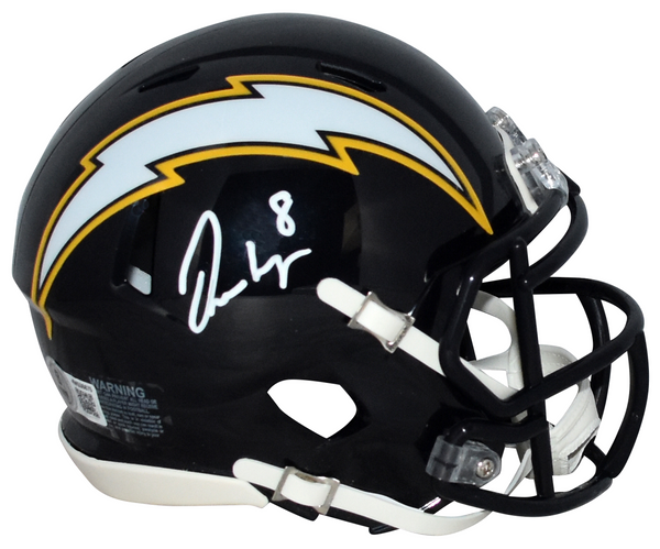 OMARION HAMPTON SIGNED LOS ANGELES CHARGERS NAVY SPEED MINI HELMET BECKETT