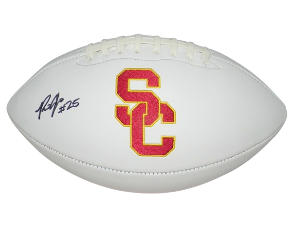 RONALD JONES II AUTOGRAPHED SIGNED USC TROJANS WHITE LOGO FOOTBALL JSA