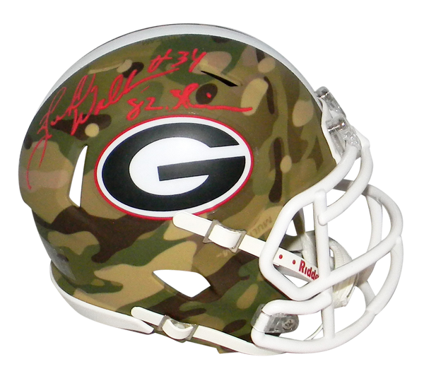 HERSCHEL WALKER SIGNED GEORGIA BULLDOGS CAMO SPEED MINI HELMET W/ 82 HEISMAN