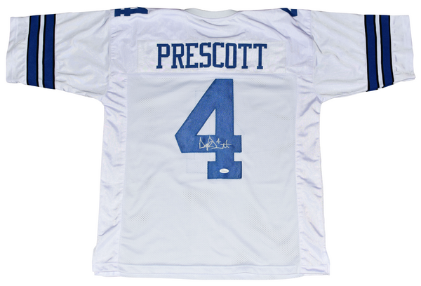 DAK PRESCOTT AUTOGRAPHED DALLAS COWBOYS #4 WHITE JERSEY JSA