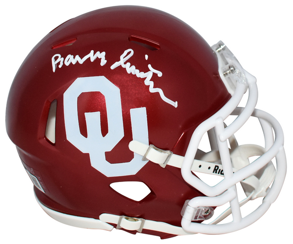 BARRY SWITZER SIGNED OKLAHOMA SOONERS SPEED MINI HELMET BECKETT