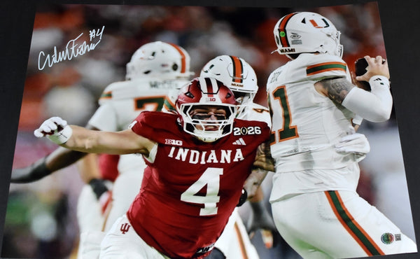 AIDEN FISHER AUTOGRAPHED INDIANA HOOSIERS VS MIAMI 16x20 PHOTO BECKETT