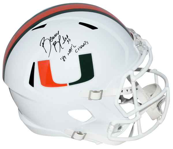 BENNIE BLADES SIGNED MIAMI HURRICANES FULL SIZE SPEED HELMET W/ 87 NATL CHAMPS