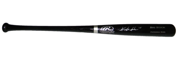 KESTON HIURA SIGNED BREWERS DODGERS BLACK RAWLINGS BIG STICK BASEBALL BAT JSA