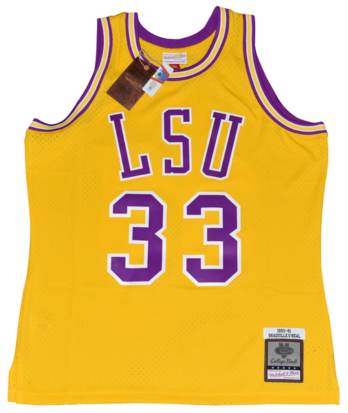 SHAQUILLE O'NEAL AUTOGRAPHED LSU TIGERS #33 MITCHELL & NESS JERSEY BECKETT
