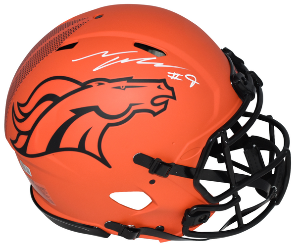 TALANOA HUFANGA SIGNED DENVER BRONCOS RAVE AUTHENTIC SPEED HELMET BECKETT
