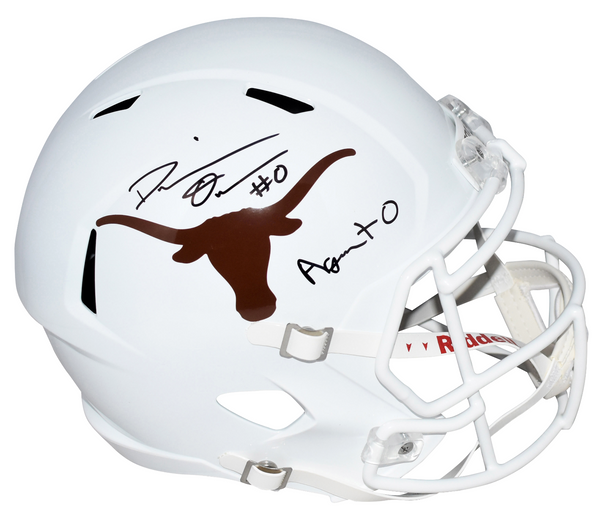 DEMARVION OVERSHOWN SIGNED TEXAS LONGHORNS FULL SIZE SPEED HELMET W/ AGENT 0