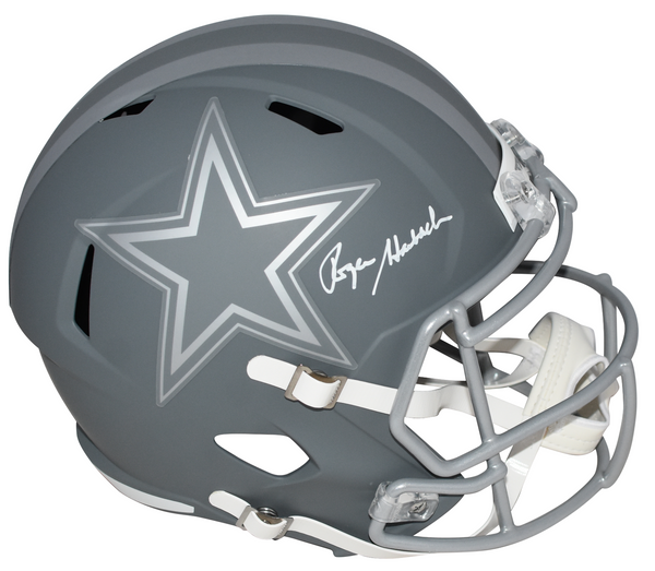 ROGER STAUBACH SIGNED DALLAS COWBOYS SLATE FULL SIZE SPEED HELMET BECKETT