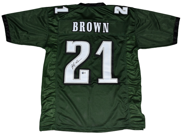 SYDNEY BROWN SIGNED AUTOGRAPHED PHILADELPHIA EAGLES #21 GREEN JERSEY BECKETT