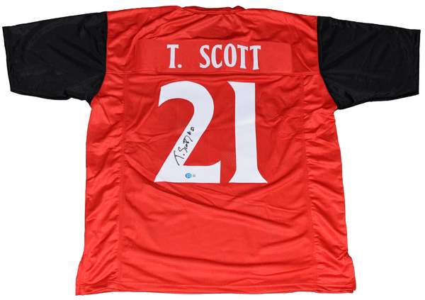TYLER SCOTT AUTOGRAPHED CINCINNATI BEARCATS #21 RED JERSEY BECKETT