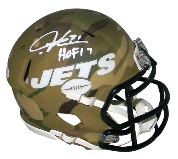 LADAINIAN TOMLINSON SIGNED NEW YORK JETS CAMO SPEED MINI HELMET W/ HOF 17