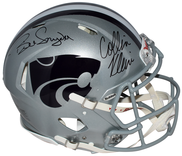 BILL SNYDER & COLLIN KLEIN SIGNED KANSAS STATE WILDCATS AUTHENTIC SPEED HELMET