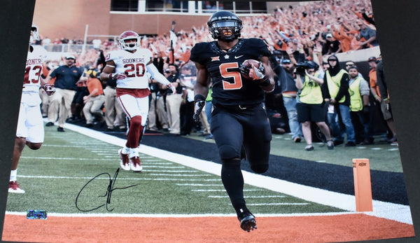 JUSTICE HILL AUTOGRAPHED OKLAHOMA STATE COWBOYS 16x20 PHOTO COA