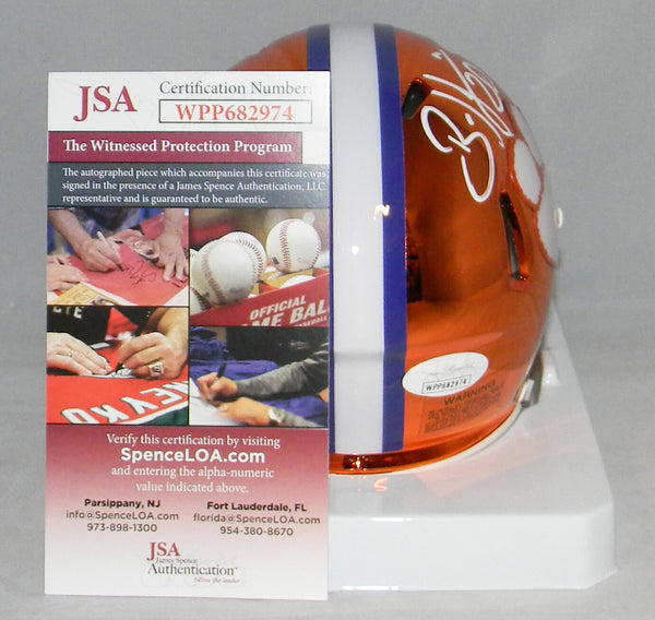 BRIAN DAWKINS AUTOGRAPHED CLEMSON TIGERS CHROME SPEED MINI HELMET JSA