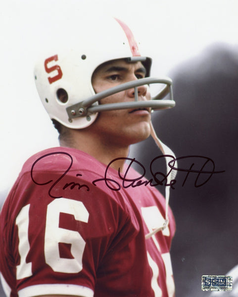 JIM PLUNKETT AUTOGRAPHED SIGNED STANFORD CARDINAL 8x10 PHOTO COA