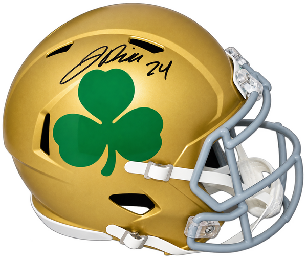 JADARIAN PRICE SIGNED NOTRE DAME IRISH SHAMROCK FULL SIZE SPEED HELMET BECKETT
