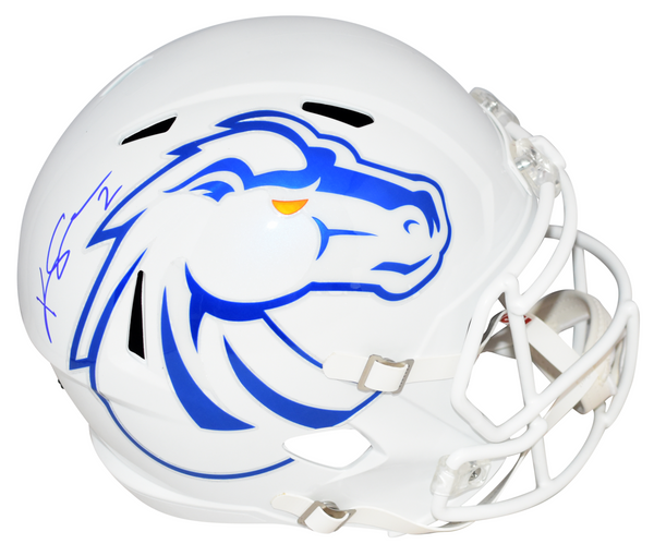 KHALIL SHAKIR AUTOGRAPHED BOISE STATE BRONCOS WHITE FULL SIZE HELMET BECKETT