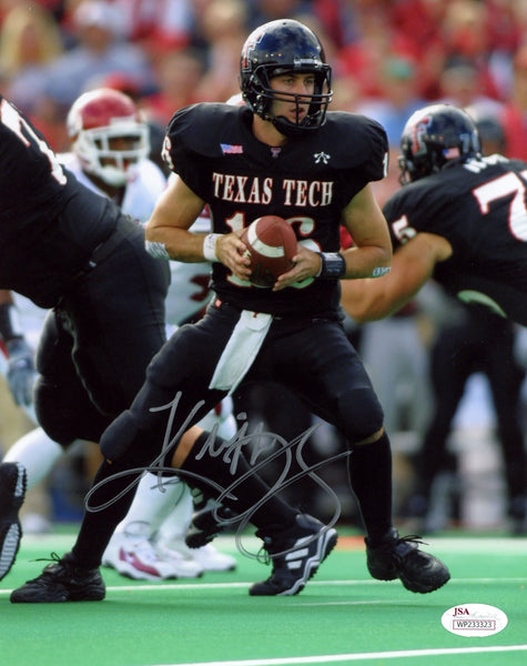 KLIFF KINGSBURY SIGNED TEXAS TECH RED RAIDERS 8x10 PHOTO JSA