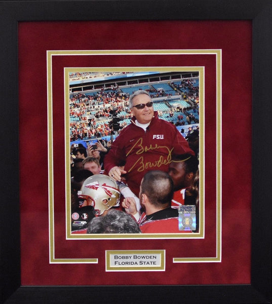 BOBBY BOWDEN SIGNED FLORIDA STATE SEMINOLES FINAL GAME 8x10 FRAMED PHOTO