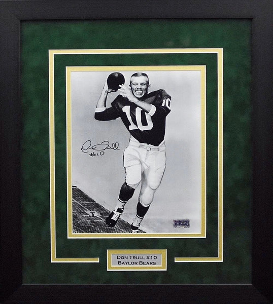 DON TRULL AUTOGRAPHED BAYLOR BEARS FRAMED 8x10 PHOTO COA