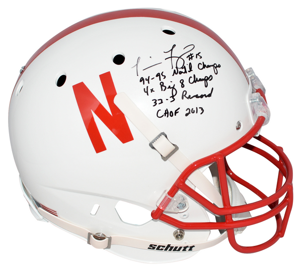 TOMMIE FRAZIER SIGNED NEBRASKA CORNHUSKERS FULL SIZE HELMET W/ 4 INSCRIPTIONS