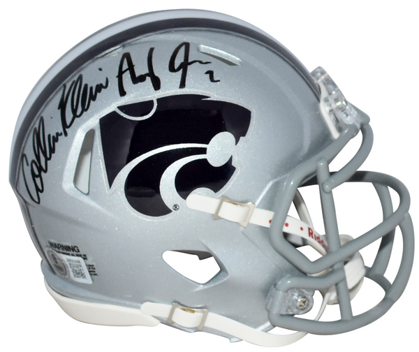 COLLIN KLEIN & AVERY JOHNSON SIGNED KANSAS STATE WILDCATS SPEED MINI HELMET BAS