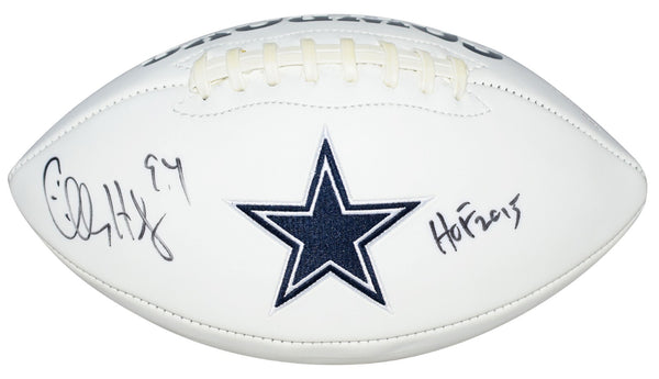 CHARLES HALEY SIGNED DALLAS COWBOYS WHITE LOGO FOOTBALL JSA W/ HOF 2015