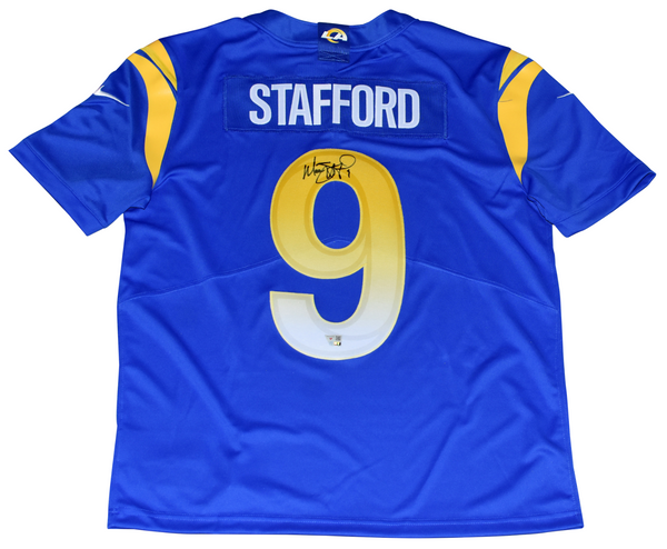 MATTHEW STAFFORD SIGNED LOS ANGELES RAMS #9 BLUE NIKE LIMITED JERSEY FANATICS