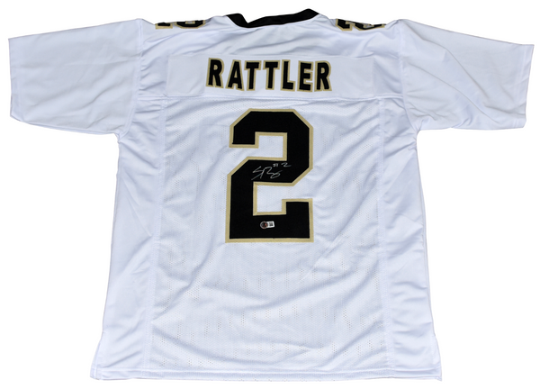 SPENCER RATTLER SIGNED NEW ORLEANS SAINTS #2 WHITE JERSEY BECKETT