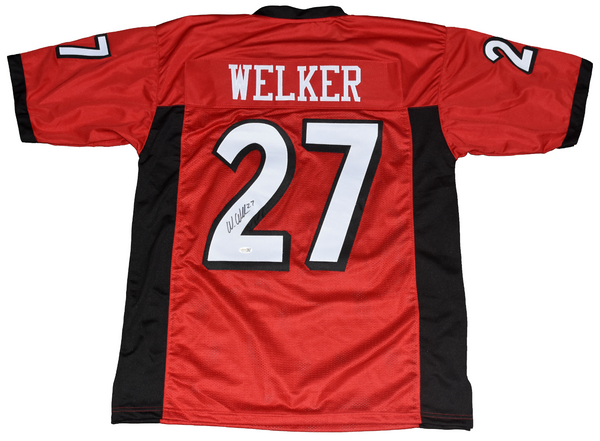 WES WELKER AUTOGRAPHED TEXAS TECH RED RAIDERS #27 RED JERSEY JSA