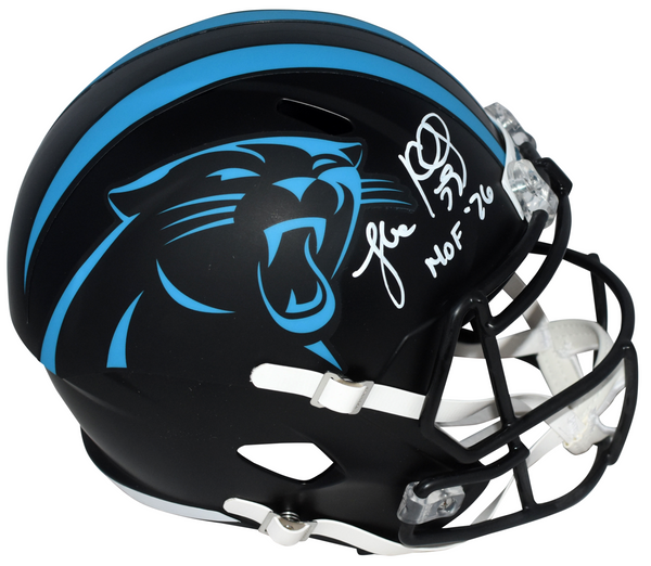 LUKE KUECHLY SIGNED CAROLINA PANTHERS BLACK FULL SIZE SPEED HELMET W/ HOF 26