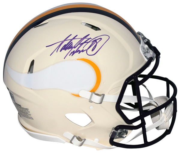 ADRIAN PETERSON SIGNED MINNESOTA VIKINGS RETRO AUTHENTIC SPEED HELMET BECKETT