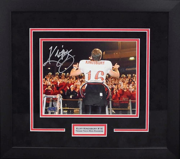 KLIFF KINGSBURY AUTOGRAPHED TEXAS TECH RED RAIDERS 8x10 FRAMED PHOTO COA