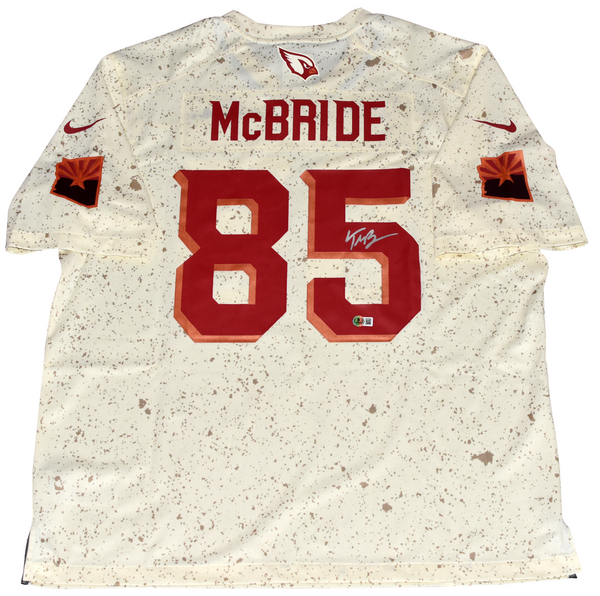 TREY McBRIDE SIGNED ARIZONA CARDINALS 2025 RIVALRIES #85 NIKE JERSEY BECKETT
