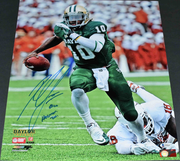 ROBERT GRIFFIN III RG3 SIGNED BAYLOR BEARS VS TEXAS 16x20 PHOTO W/ HEISMAN 11