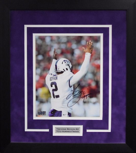 TREVONE BOYKIN AUTOGRAPHED TCU HORNED FROGS 8x10 FRAMED PHOTO COA